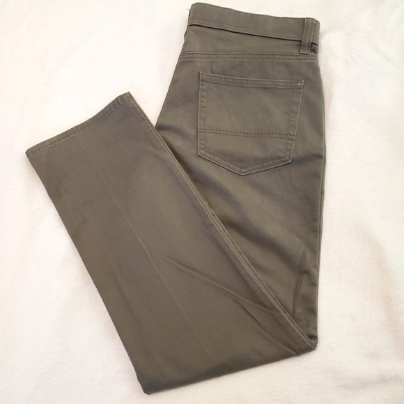 Kirkland Signature Brushed Cotton Twill Pants Men's 32x30 "Burch" (Grey/Green) - Picture 4 of 13